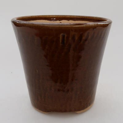 Bonsaischale aus Keramik 10,5 x 10,5 x 9,5 cm, Farbe braun - 1
