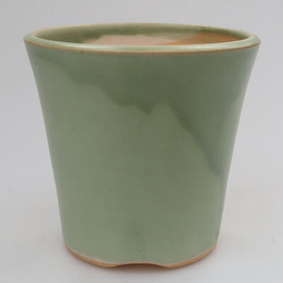 Bonsaischale aus Keramik 9,5 x 9,5 x 9 cm, Farbe grün - 1