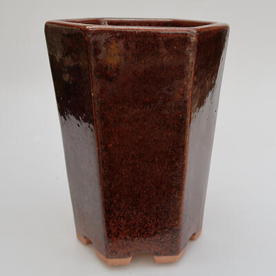 Bonsaischale aus Keramik 13 x 11 x 16,5 cm, Farbe braun - 1