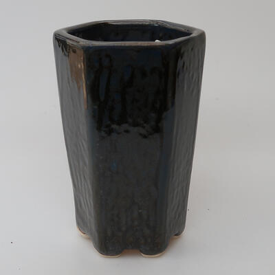 Bonsaischale aus Keramik 9,5 x 9 x 15 cm, Farbe blau - 1