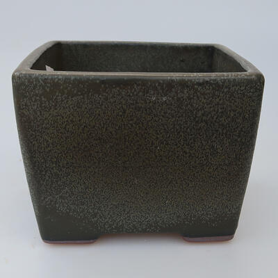 Bonsaischale aus Keramik 11 x 11 x 8,5 cm, Farbe grau - 1