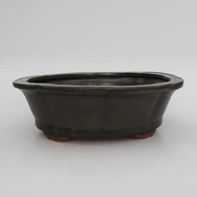 Keramik-Bonsaischale 25 x 25 x 7,5 cm, Farbe grau - 1