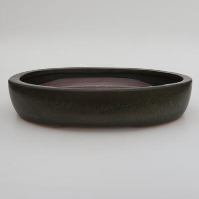 Keramik-Bonsaischale 26 x 20 x 5 cm, Farbe grau - 1