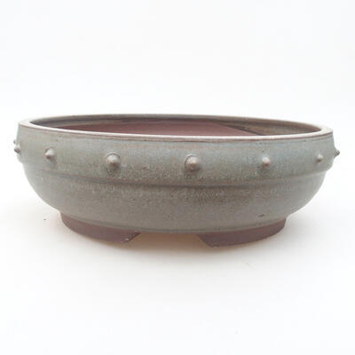 Keramische Bonsai-Schale 25,5 x 25,5 x 8 cm, graue Farbe - 1