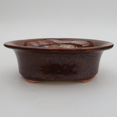 Keramik-Bonsaischale 19 x 15,5 x 6 cm, Farbe braun - 1