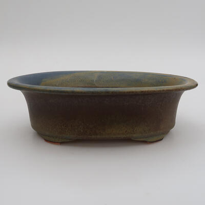 Keramik-Bonsaischale 22 x 17,5 x 6 cm, Farbe braun-blau - 1