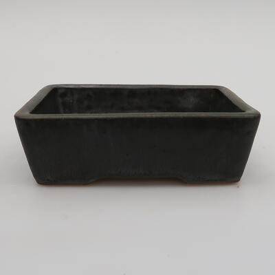 Keramik-Bonsaischale 12 x 8,5 x 3,5 cm, Farbe schwarz - 1