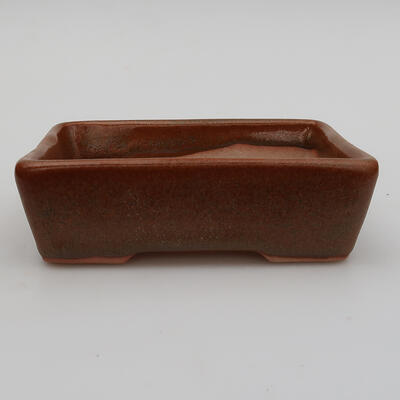 Keramik-Bonsaischale 12 x 8,5 x 3,5 cm, Farbe braun - 1