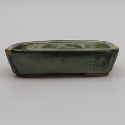 Keramik-Bonsaischale 12 x 9 x 3 cm, Farbe grün - 1