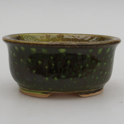 Keramik-Bonsaischale 12 x 10 x 5 cm, Farbe grün - 1