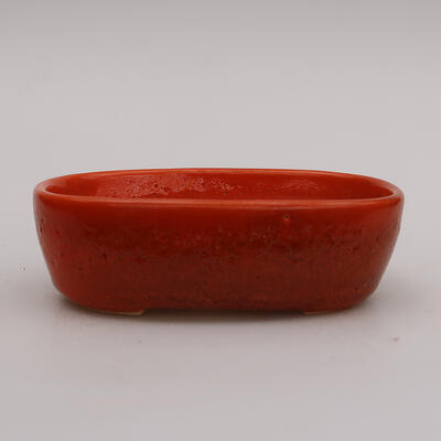 Keramik-Bonsaischale 12,5 x 8,5 x 3,5 cm, Farbe Orange - 1