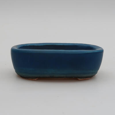 Keramik-Bonsaischale 12,5 x 8,5 x 3,5 cm, Farbe Blau - 1