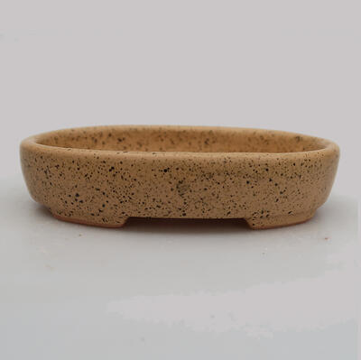 Keramik-Bonsaischale 11,5 x 9 x 2 cm, Farbe Beige - 1