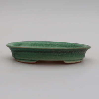 Keramik-Bonsaischale 12,5 x 10,5 x 2 cm, Farbe grün - 1