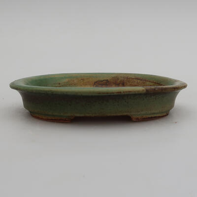 Keramik-Bonsaischale 12,5 x 10,5 x 2 cm, Farbe grün - 1
