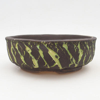 Keramische Bonsai-Schale 20,5 x 20,5 x 7,5 cm, Farbe rissig - 1