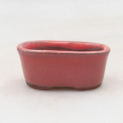 Bonsaischale aus Keramik 4,5 x 2,5 x 2 cm, Farbe rot - 1