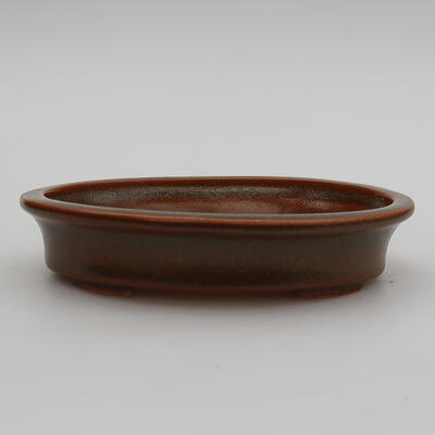 Keramik-Bonsaischale 13 x 10 x 2,5 cm, Farbe braun - 1