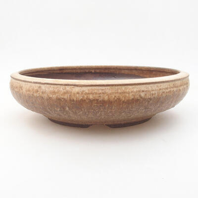 Keramik Bonsai Schüssel 25 x 25 x 7 cm, beige Farbe - 1