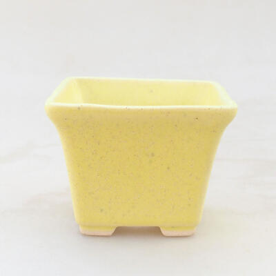 Bonsaischale aus Keramik 6,5 x 6,5 x 5 cm, Farbe gelb - 1
