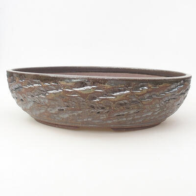 Keramische Bonsai-Schale 36 x 36 x 9,5 cm, Metallfarbe - 1