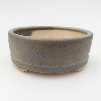 Keramik-Bonsaischale 8,5 x 8,5 x 3,5 cm, Farbe Blau - 1
