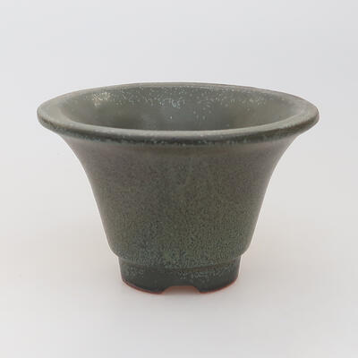 Bonsaischale aus Keramik 10 x 10 x 6 cm, Farbe grau - 1