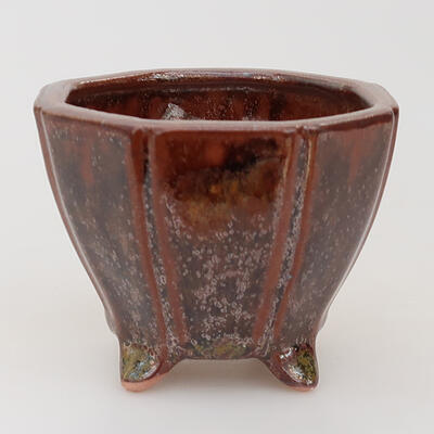 Bonsaischale aus Keramik 7,5 x 7,5 x 5,5 cm, Farbe braun - 1