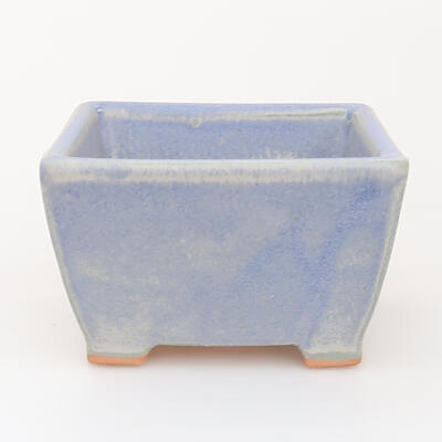 Bonsaischale aus Keramik 9 x 9 x 5 cm, Farbe blau - 1