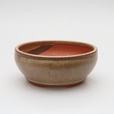 Keramik-Bonsaischale 12 x 12 x 5 cm, Farbe Beige - 1