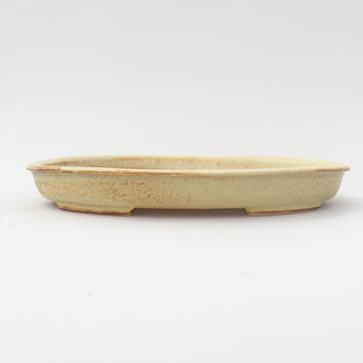 Keramik Bonsai Schüssel 17,5 x 13,5 x 2 cm, gelbe Farbe - 1