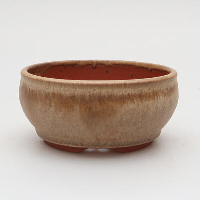 Keramik-Bonsaischale 10 x 10 x 4,5 cm, Farbe Beige - 1