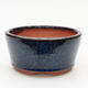 Keramik-Bonsaischale 11 x 11 x 5 cm, Farbe Blau - 1/3
