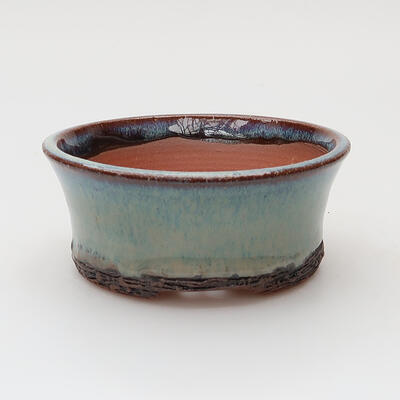 Keramik-Bonsaischale 10 x 10 x 4 cm, Farbe Blau - 1