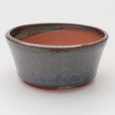 Keramik-Bonsaischale 10 x 10 x 4,5 cm, Farbe Blau - 1