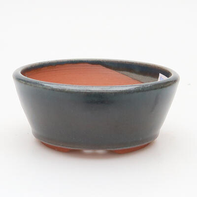 Keramik-Bonsaischale 11 x 11 x 4,5 cm, Farbe Blau - 1