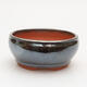Keramik-Bonsaischale 9 x 9 x 3,5 cm, metallische Farbe - 1/2