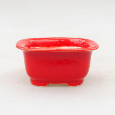 Bonsaischale aus Keramik 7 x 6 x 3,5 cm, Farbe rot - 1