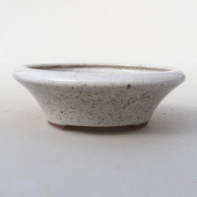 Bonsaischale aus Keramik 12,5 x 12,5 x 4 cm, weiße Farbe - 1