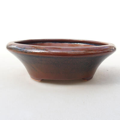 Bonsaischale aus Keramik 12,5 x 12,5 x 4 cm, Farbe braun - 1