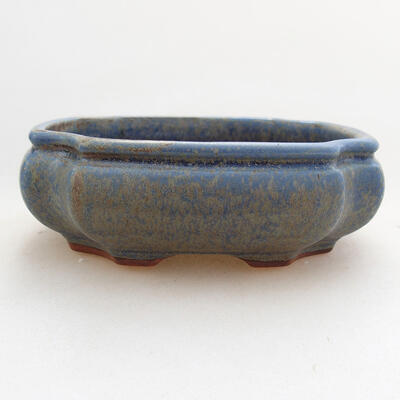 Bonsaischale aus Keramik 10 x 10 x 3,5 cm, Farbe blau - 1