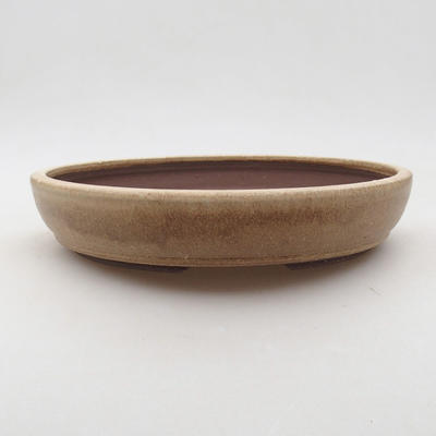 Keramik Bonsai Schüssel 23 x 23 x 4 cm, beige Farbe - 1
