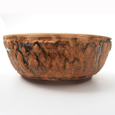 Keramik-Bonsaischale 19,5 x 19,5 x 7,5 cm, Farbe rissig - 1