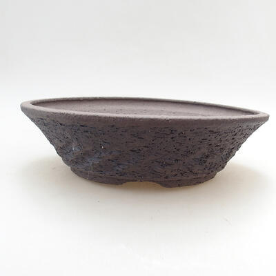 Bonsaischale aus Keramik 23,5 x 23,5 x 6,5 cm, graue Farbe - 1