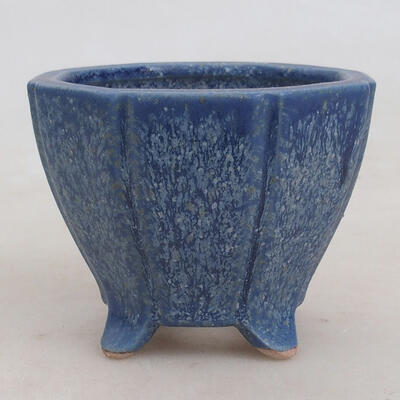 Bonsaischale aus Keramik 7 x 7 x 5,5 cm, Farbe blau - 1