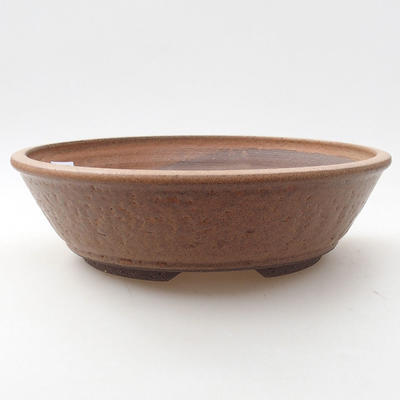 Keramische Bonsai-Schale 21,5 x 21,5 x 5,5 cm, braune Farbe - 1