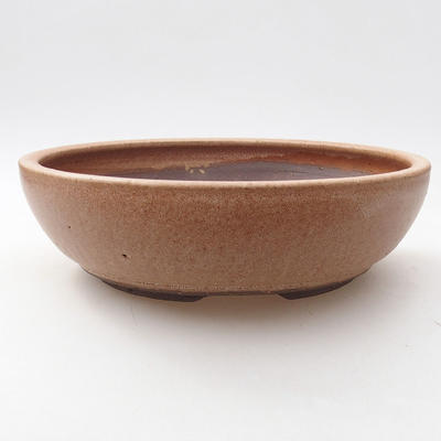 Keramische Bonsai-Schale 18,5 x 18,5 x 5 cm, braune Farbe - 1