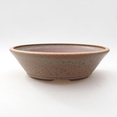 Keramische Bonsai-Schale 19,5 x 19,5 x 6 cm, braune Farbe - 1