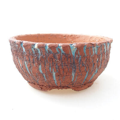 Bonsaischale aus Keramik 14,5 x 14,5 x 7 cm, Farbe blau - 1