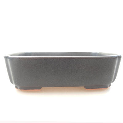 Bonsaischale aus Keramik 15 x 12 x 4,5 cm, Farbe schwarz - 1
